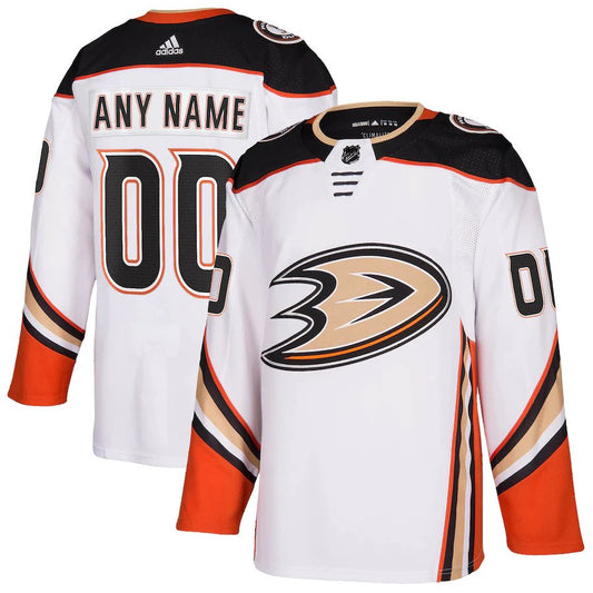 Custom Anaheim Ducks Custom Away White Authentic Pro Stitched Hockey Jersey
