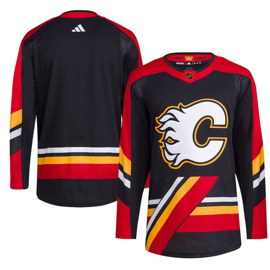 Custom Calgary Flames Your Name Black Reverse Retro 2.0 Stitched Blank Hockey Jersey